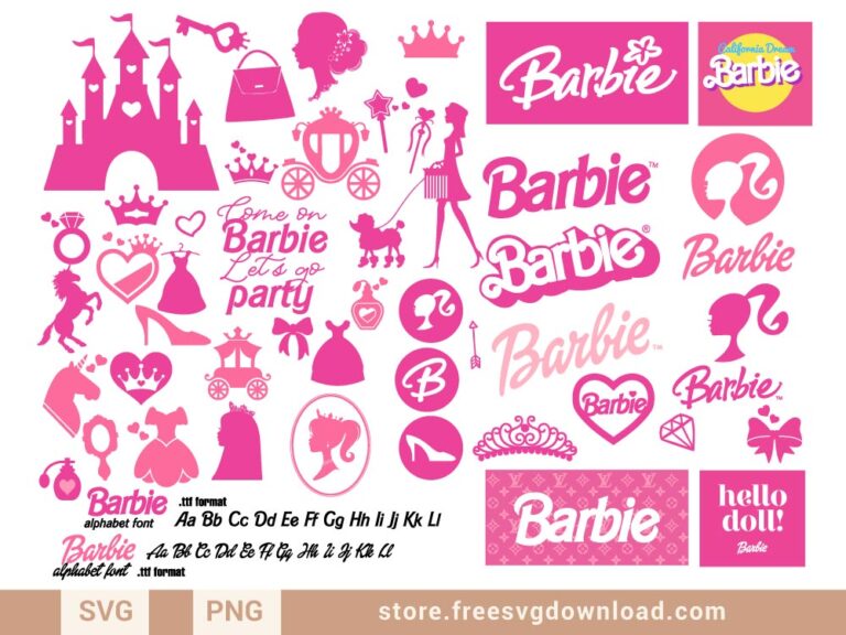 Barbie Logo Princess Bundle SVG