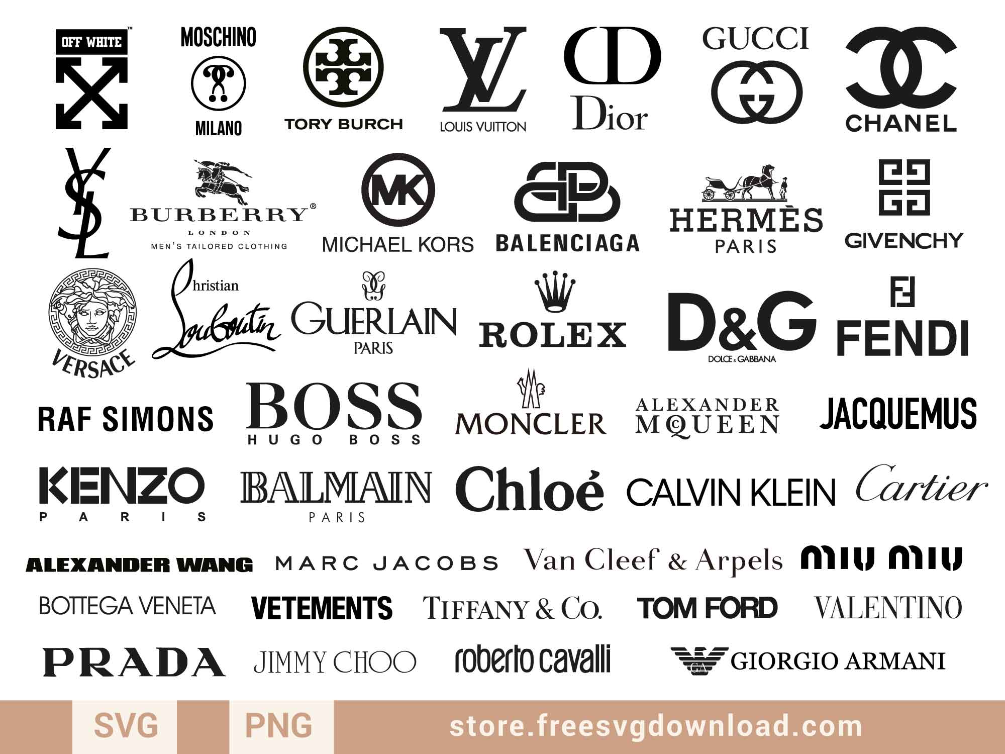 Fashion Brands SVG Bundle (FSD-A10) - Store Free SVG Download