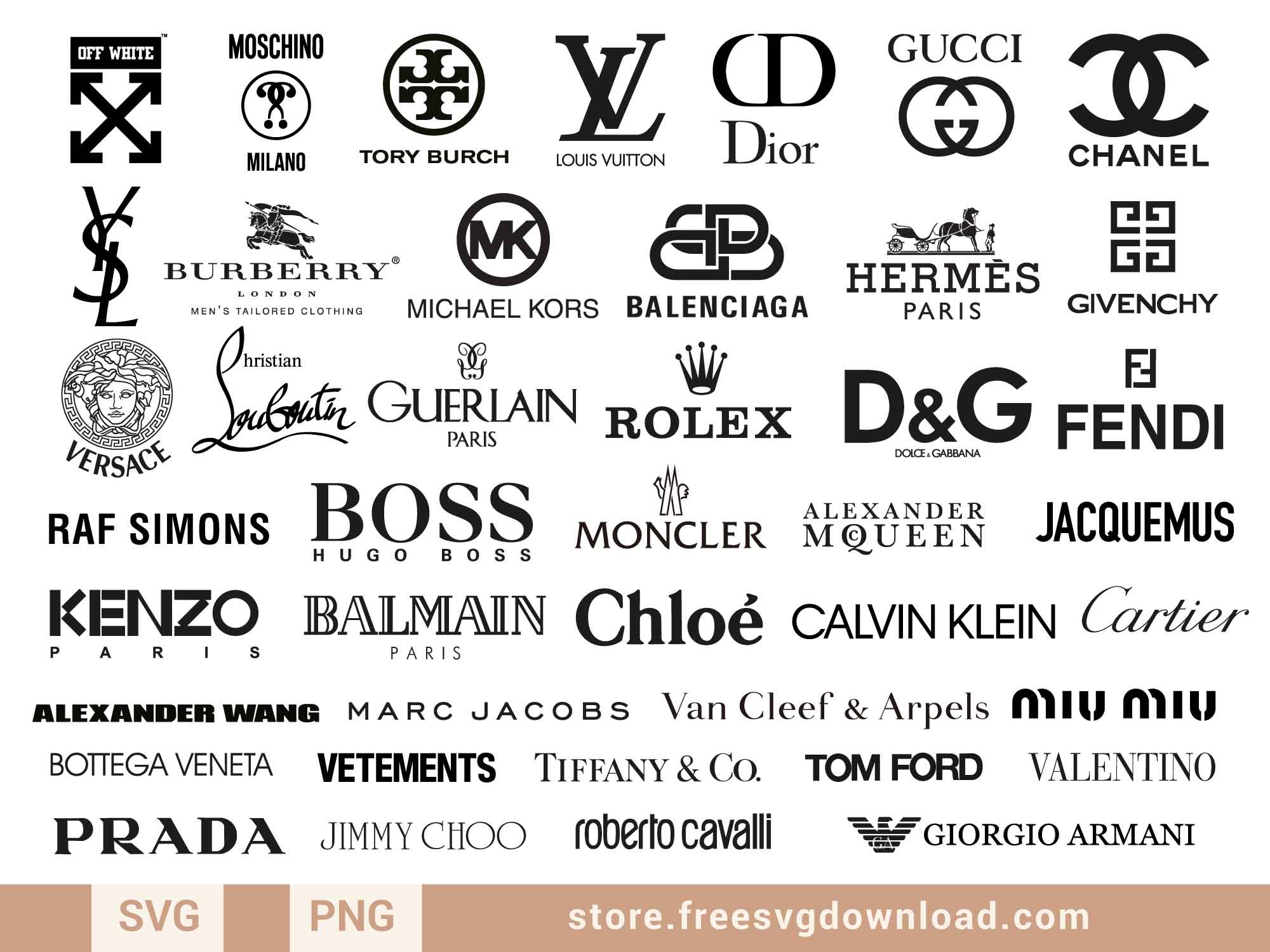 LOGO Fashion brand : Louis Vuitton svg, Chanel svg, Burberry svg, Prada  svg, Gucci, Logo bundle svg, Instant Download