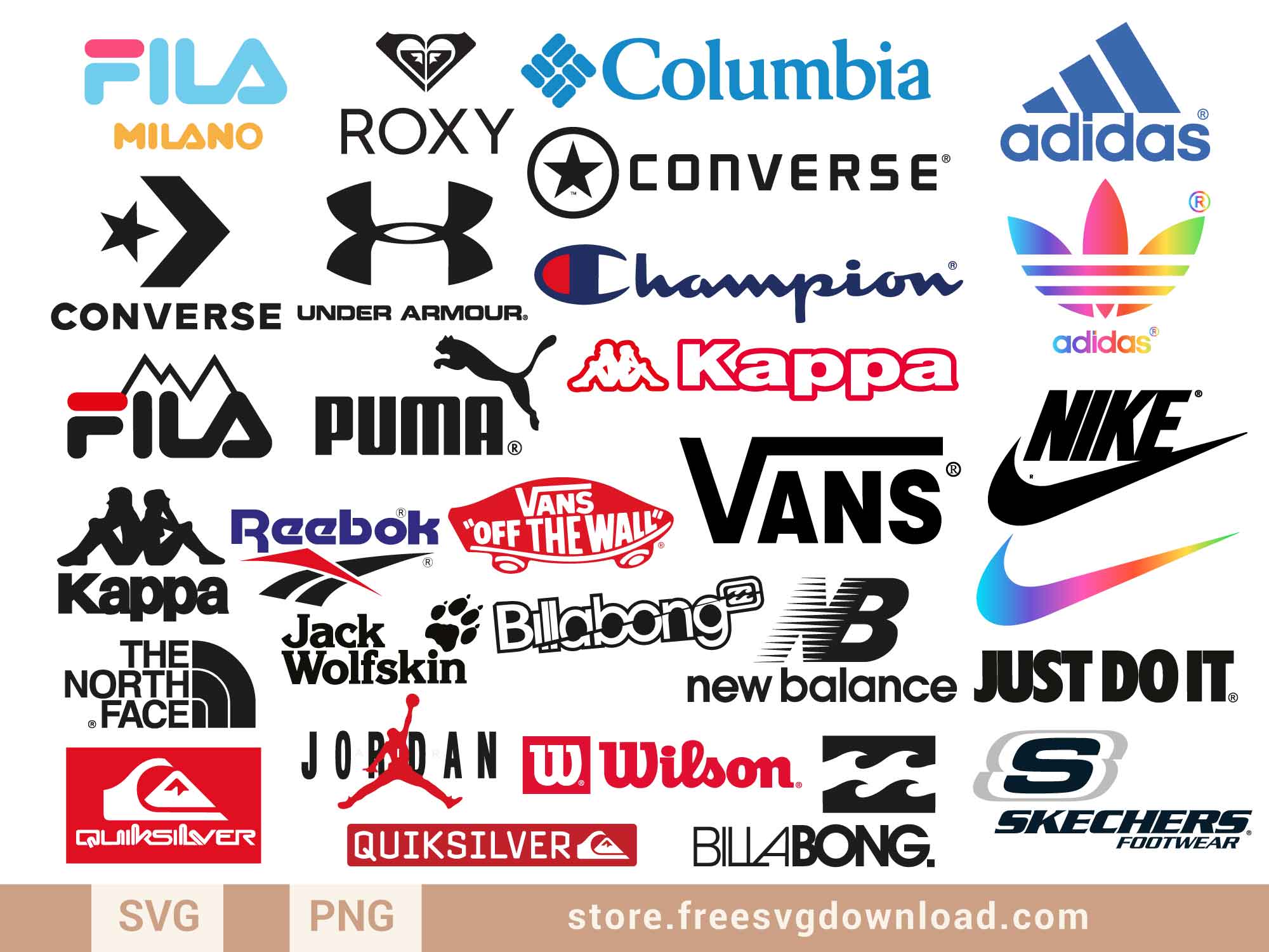 Sports Brands Logo SVG Bundle (FSDA5) Store Free SVG Download
