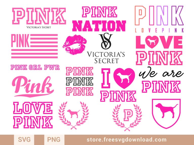 Love Pink Logo SVG Bundle 1