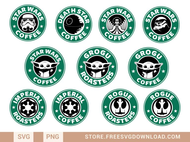 Star Wars Starbucks Logo Ring Bundle SVG