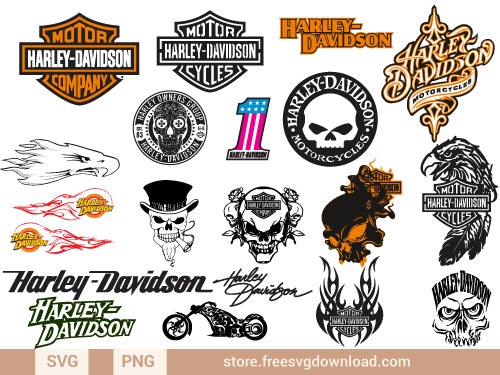 Harley Davidson SVG Bundle, Harley Motorcycle Svg, Harley Davidson Logo Biker Cut File, harley davidson png