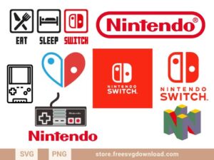 Nintendo Logo SVG Bundle, Nintendo controller svg cut files