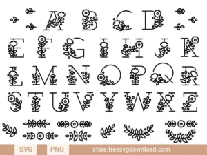 Flower Font SVG Bundle
