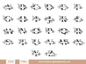 Floral Font SVG Bundle