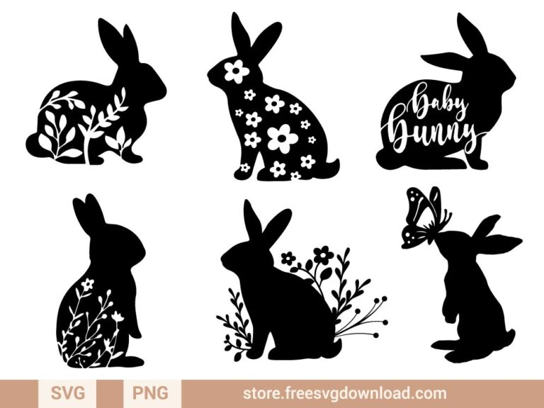 Rabbit SVG, SVG Free Download, SVG for Cricut Design Silhouette, rabbit silhouette, rabbit png, easter svg, easter bunny svg, bunny cut files, bunny rabbit svg, rabbit mandala, bunny face svg, happy easter svg,