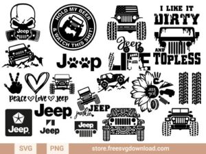 Jeep SVG Bundle cut files, Jeep png, truck svg, jeep girl svg, jeep logo svg cricut, jeep wave svg, jeep mountain svg, peace love jeep svg, wrangler svg, jeep life svg