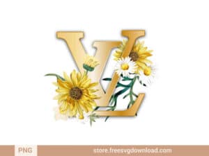 Louis Vuitton Sunflower Clipart, Louis vuitton clipart png, lv pattern PNG, lv logo, fashion brand PNG, cricut cut files, louis vuitton PNG