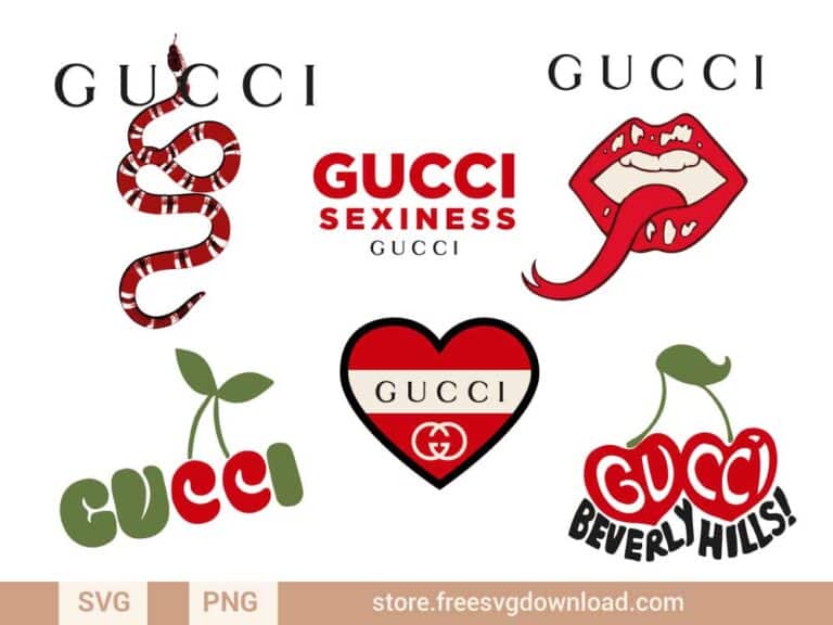 Gucci Logo SVG Bundle, off white svg, gucci svg files, louis vuitton svg, chanel svg cricut, supreme svg, fendi svg, dior svg, balenciaga svg