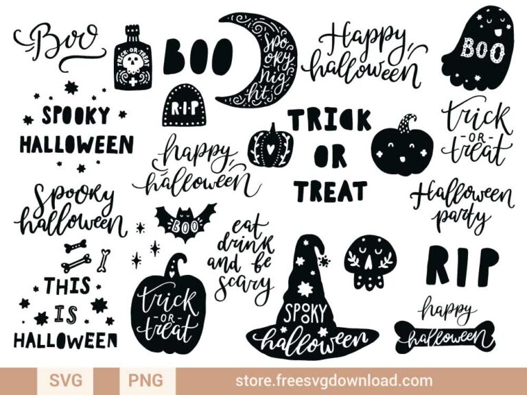 Halloween SVG Bundle & PNG, SVG Free Download,  SVG for Cricut Design Silhouette, svg files for cricut, halloween free svg, spooky free svg, fall svg, pumpkin svg, happy halloween svg, halloween png, ghost svg, autumn svg, trick or treat svg, horror svg, witch svg, skull svg, zombie svg, halloween tshirt svg, teacher svg