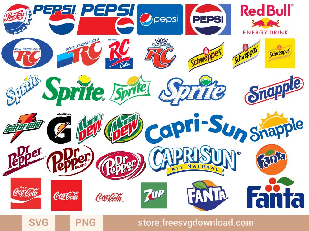 Soft Drinks SVG Bundle (FSD-E6) Coca Cola SVG- Store Free SVG Download