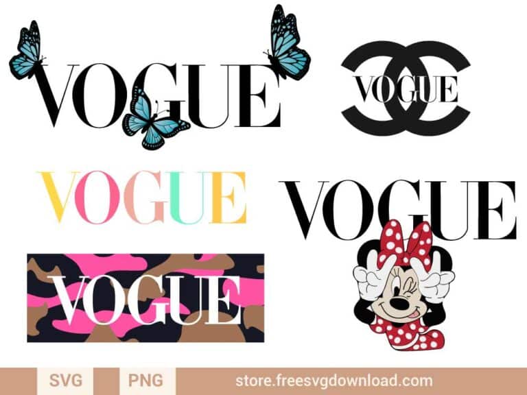Vogue logo SVG bundle cut files, fashion svg, chanel svg or cricut, Louis vuitton logo svg, fashion brand svg files, gucci svg
