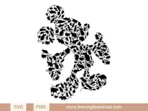 Mickey Mouse Rats SVG featuring a silhouette of Mickey Mouse filled with rat illustrations