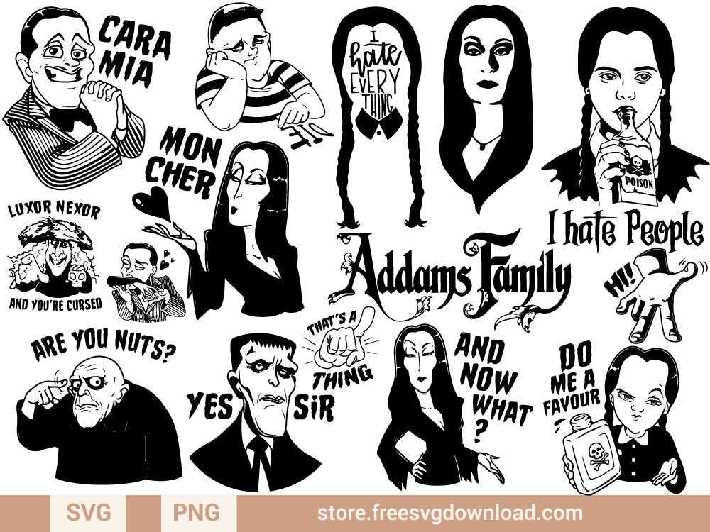 Addams Family SVG Bundle (FSD-J21) - Store Free SVG Download