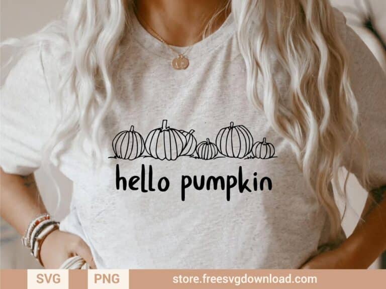 Hello Pumpkin SVG & PNG, SVG file for Silhouette, svg files for cricut, separated svg, shirt svg, aesthetic svg, trendy svg, fall svg