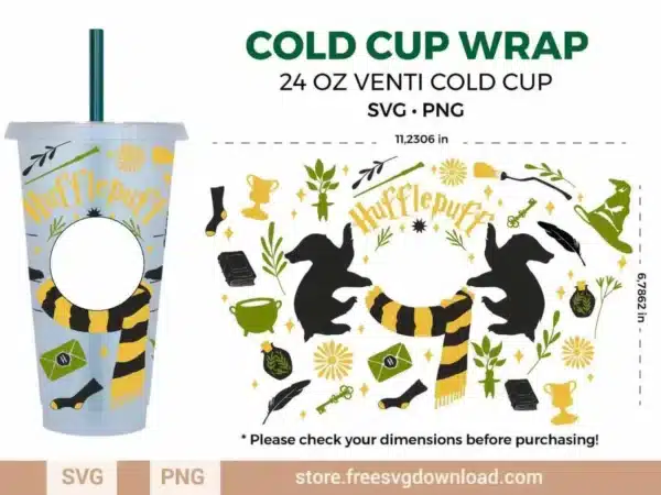Hufflepuff Harry Potter Starbucks Wrap SVG