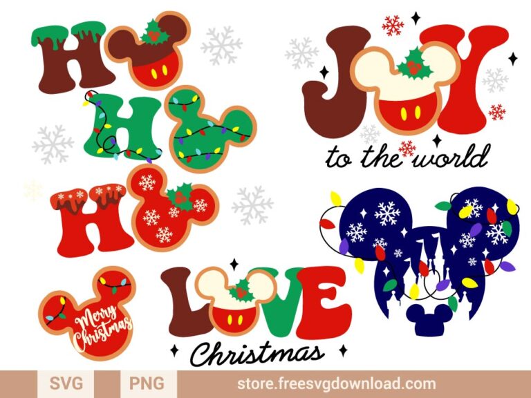 Christmas Mickey Mouse SVG Bundle & PNG, SVG Free Download, SVG for Cricut Design Silhouette, svg files for cricut, Christmas mickey mouse svg, disney svg, minnie mouse svg, Duffy duck svg, Christmas svg, Merry Christmas SVG, holiday svg, Santa svg, snow flake svg, candy cane svg, Christmas tree svg, let it snow svg, angel svg, deer svg, christmas gift svg