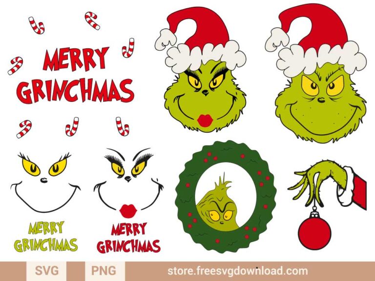 Merry Christmas SVG, holiday svg, Santa svg, snow flake svg, candy cane svg, Christmas tree svg,