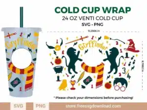 Gryffindor Harry Potter Starbucks Wrap SVG