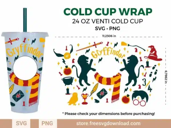 Gryffindor Harry Potter Starbucks Wrap SVG