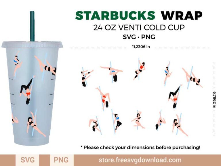 ance Starbucks Wrap SVG & PNG, svg files for silhouette, svg files for cricut, separated svg, trending svg, Starbucks svg, aesthetic svg
