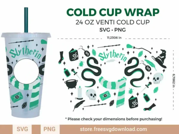 Slytherin Harry Potter Starbucks Wrap SVG