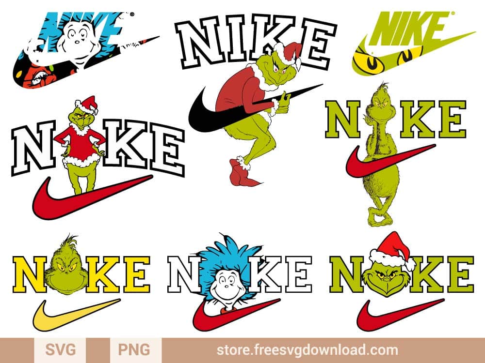 Nike X The Grinch Svg Nike Logo Svg Grinch Face Svg Png D Inspire | The