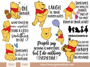Winnie the Pooh SVG & PNG,  SVG for Cricut Design Silhouette, svg files for cricut, separated svg, disney svg, piglet svg, winnie the pooh png, winnie the pooh quotes svg, quotes svg, honey svg