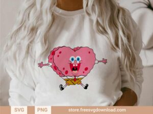 Heart Spongebob SVG & PNG, svg files for Cricut, SVG file for Silhouette, separated svg, shirt svg, aesthetic svg, valentine svg, valentine shirt svg, love svg, couple svg, heart svg