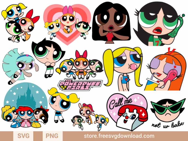 Powerpuff Girls SVG cut files, svg files for criuct, bubbles svg, buttercup svg, blossom svg, powerpuff girls princess svg, cartoon svg, Powerpuff girls png, cartoon network svg, bliss svg
