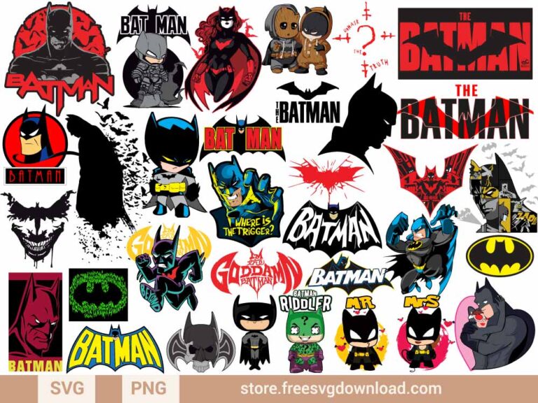Batman SVG Bundle cut files, Batman PNG, SVG files for Cricut, the batman svg, new batman logo svg, Bruce wayne svg, riddler SVG, catwoman svg, joker svg, superhero svg, bat svg, gotham city svg, unmask the truth batman svg, groot svg