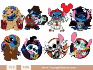 Halloween Stitch SVG Bundle featuring spooky Stitch designs inspired by Halloween themes and Disney magic.
