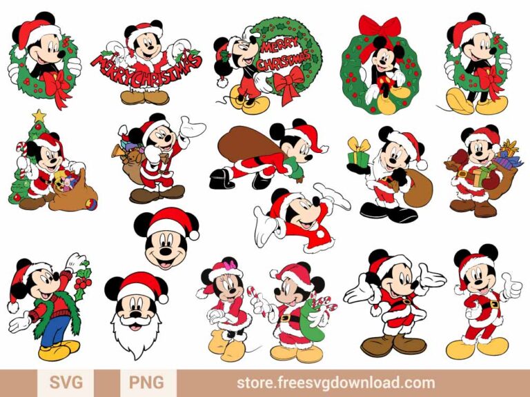 Mickey Christmas SVG Bundle & PNG, SVG for Silhouette, svg files for cricut, mickey mouse svg, disney svg, mickey head svg, christmas svg, mickey minnie tree svg, candy cane svg, gift svg