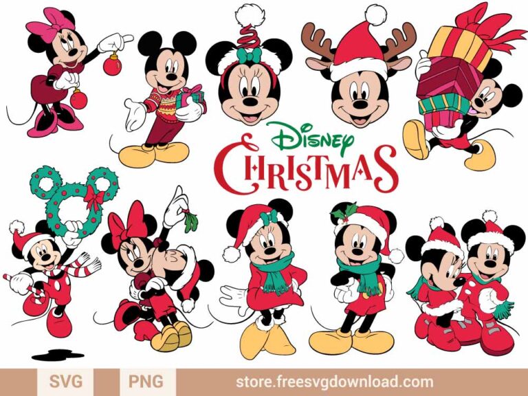 Mickey Minnie Christmas SVG Bundle & PNG, SVG for Silhouette, svg files for cricut, mickey mouse svg, disney svg, mickey head svg, christmas svg, mickey minnie tree svg, candy cane svg, gift svg