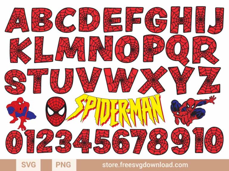 Spiderman Alphabet SVG Bundle, cricut cut files, spiderman letters svg, superhero svg, spiderman cricut, baby spiderman svg, marvel svg, spiderman birthday svg, little spiderman svg, miles morales svg