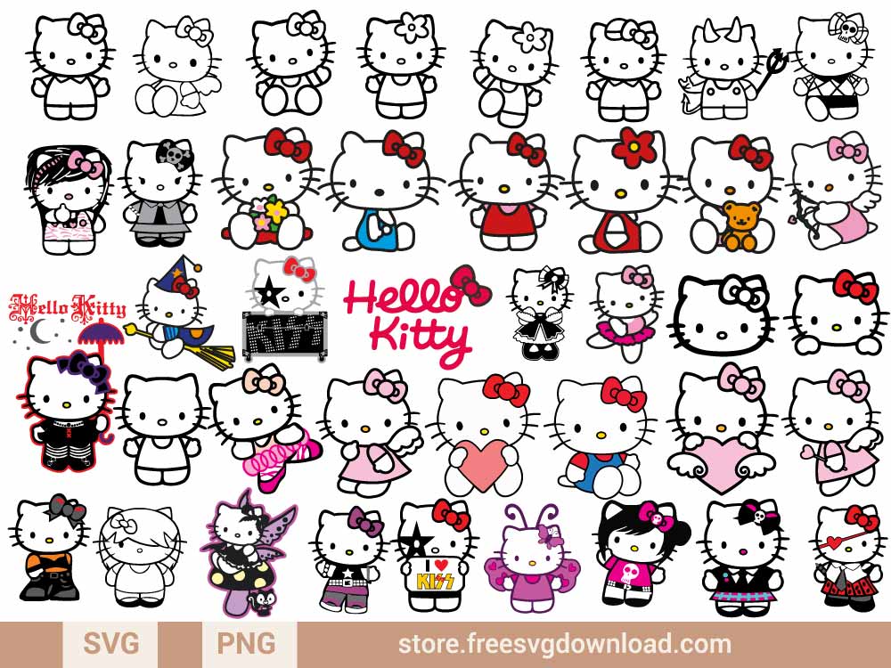 Hello Kitty SVG Bundle (FSD-J55) - Store Free SVG Download