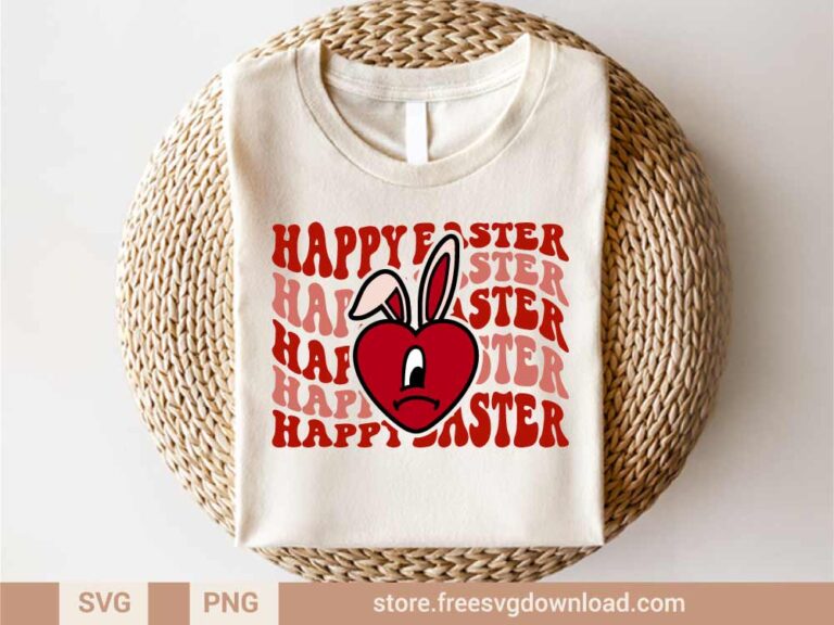 Happy Easter Bad Bunny SVG & PNG, svg files for Cricut, SVG file for Silhouette, separated svg, shirt svg, aesthetic svg, bad bunny svg, benito svg, svg, bad bunny heart svg, happy easter svg