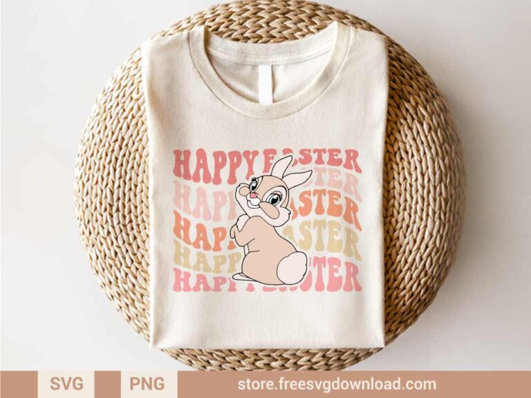 Happy Easter Bunny SVG & PNG, svg files for Cricut, SVG file for Silhouette, separated svg, shirt svg, aesthetic svg, easer svg, bunny svg, easter egg svg, rabbit svg, bambi bunny svg, miss bunny svg