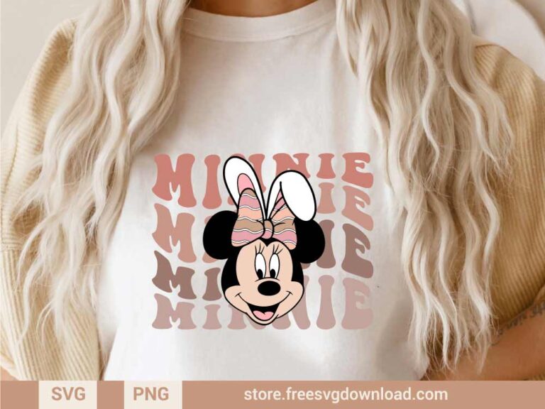 Minnie Bunny SVG & PNG, svg files for Cricut, SVG file for Silhouette, separated svg, shirt svg, aesthetic svg, easer svg, bunny svg, easter egg svg, rabbit svg, minnie mouse svg