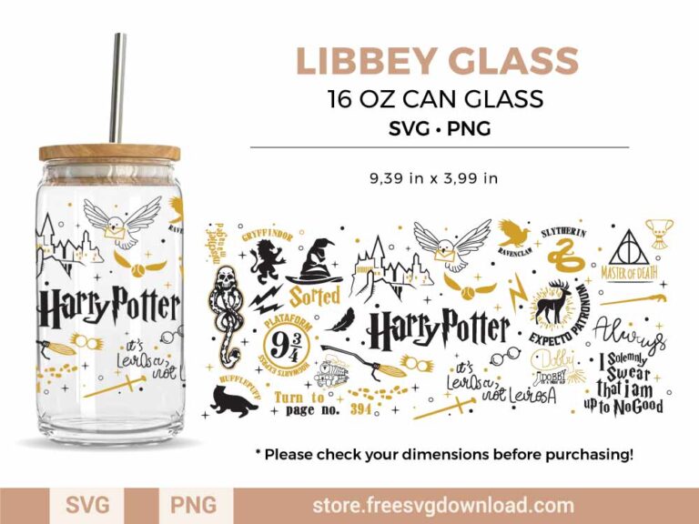 Harry Potter Libbey Glass SVG & PNG, svg files for silhouette, svg files for cricut, separated svg, trending svg, harry potter svg, Hogwarts svg, harry potter libbey can glass svg, beer glass svg libbey svg
