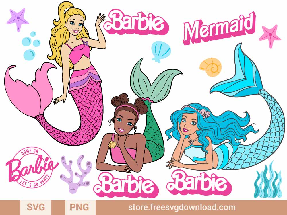 Barbie Mermaid SVG Bundle (FSD-J58) - Store Free SVG Download